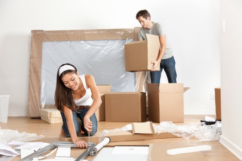 Professional team planning a careful piano move in a Kingscross property