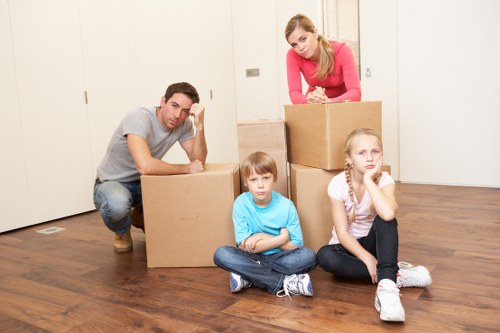 Careful packing and labelling of household items during a Kingscross relocation