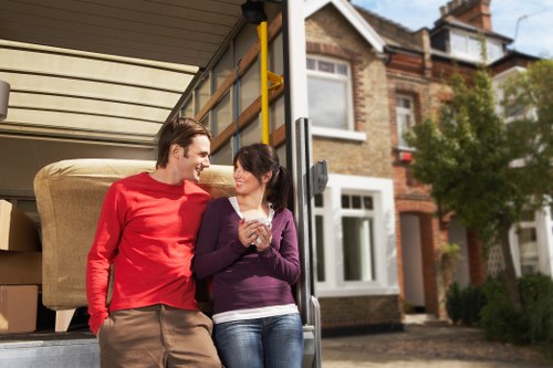 Moving crew coordinating access for a commercial relocation in Kingscross